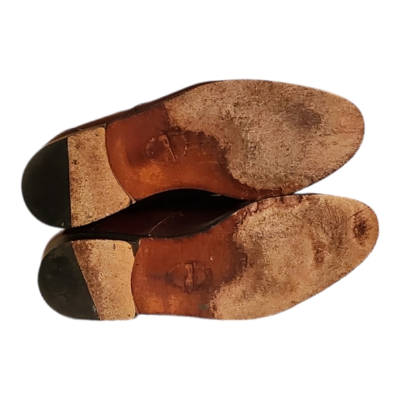 Men Vintage Leather Burgundy Slip On Tassel Shoes by Perry Ellis Size 11W - Picture 10 of 10